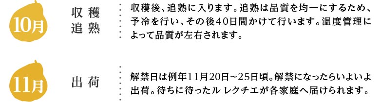 10月、11月の作業工程