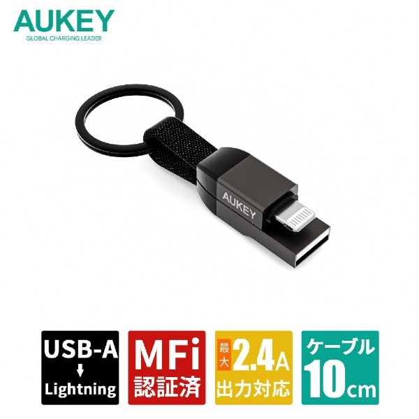 P[u  Circlet Series USB-A to Lightning }[d 10cm ubN CB-AKL6-BK [Quick ChargeΉ]