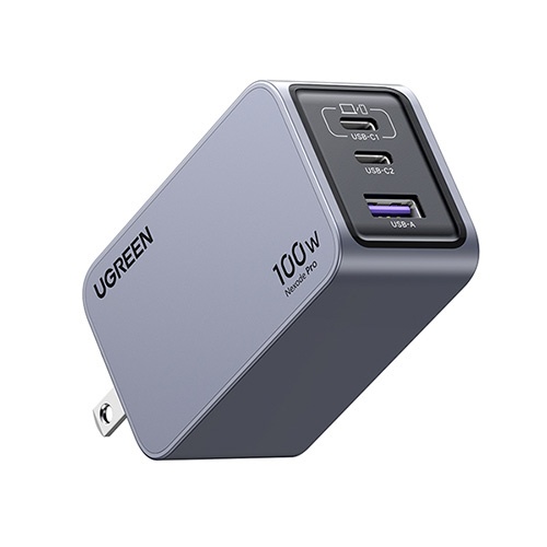 UGREEN Nexode Pro }[d 100W GaN 2C1A 3|[g USB-C to USB-CP[ut 25873 O[ UGR-OT-000010 [USB Power DeliveryΉ /3|[g /GaN(KE) ̗p]
