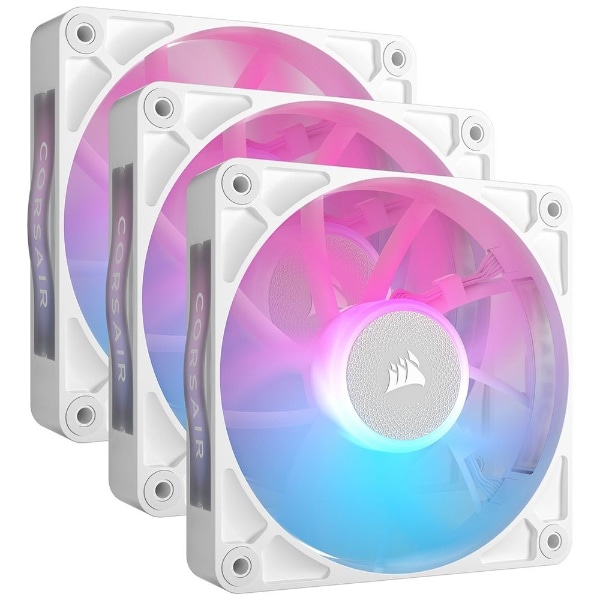 P[Xt@3 [120mm /2100RPM]{Rg[[ iCUE LINK RX120 RGB WHITE Triple Fan Kit zCg CO-9051022-WW