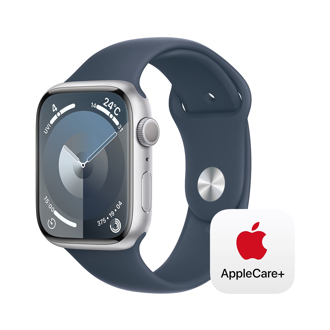 Apple Watch Series 9iGPSfj- 45mmVo[A~jEP[XƃXg[u[X|[coh - M/L with AppleCare+